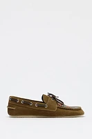 EMBROIDERED SUEDE LOAFERS