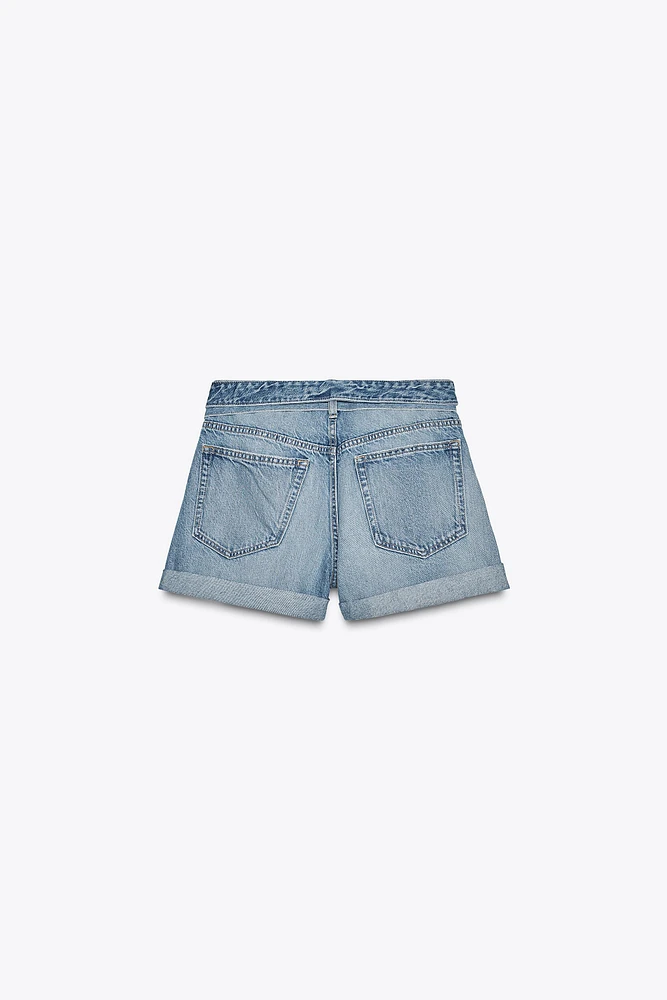 SHORT EN JEAN TRF CEINTURE