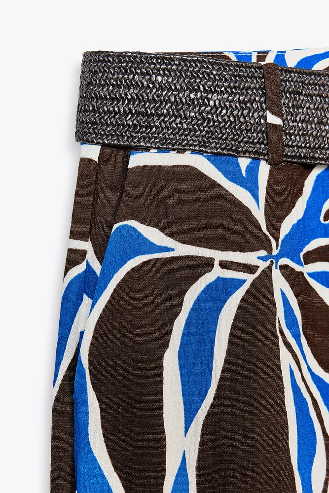 FLORAL PRINT WIDE LEG PANTS