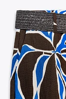 FLORAL PRINT WIDE LEG PANTS