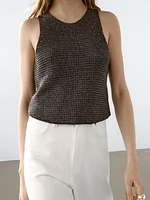 Cotton blend cutwork top