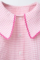 PETER PAN COLLAR GINGHAM SHIRT