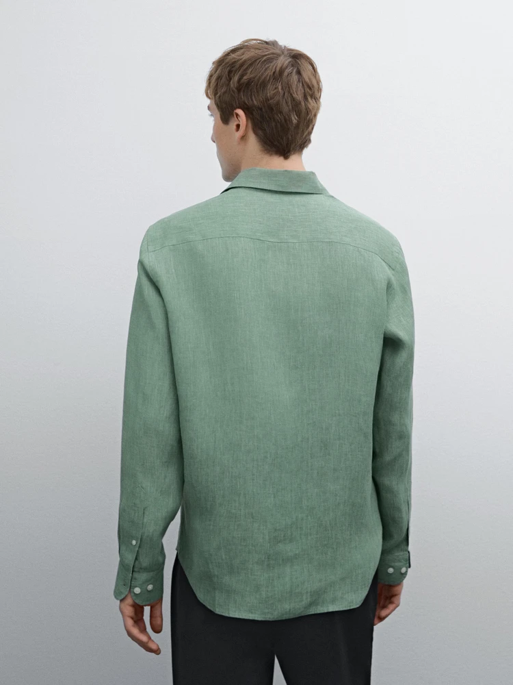 Lightweight regular fit 100% linen shirt