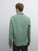 Lightweight regular fit 100% linen shirt