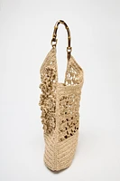 FLORAL WOVEN SHOPPER BAG