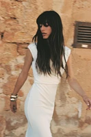 MIDI DRESS WITH BROOCH