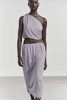 RUCHED TULLE TOP