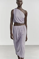 RUCHED TULLE TOP