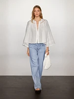 Flowing blouse with lace detail