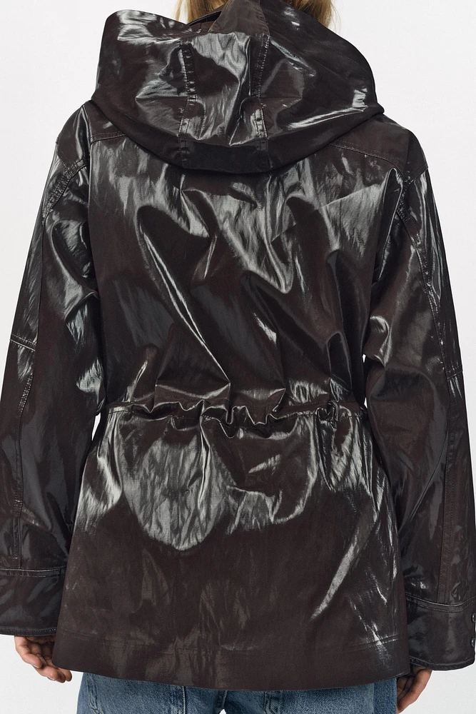 SHINY HOODED PARKA ZW COLLECTION