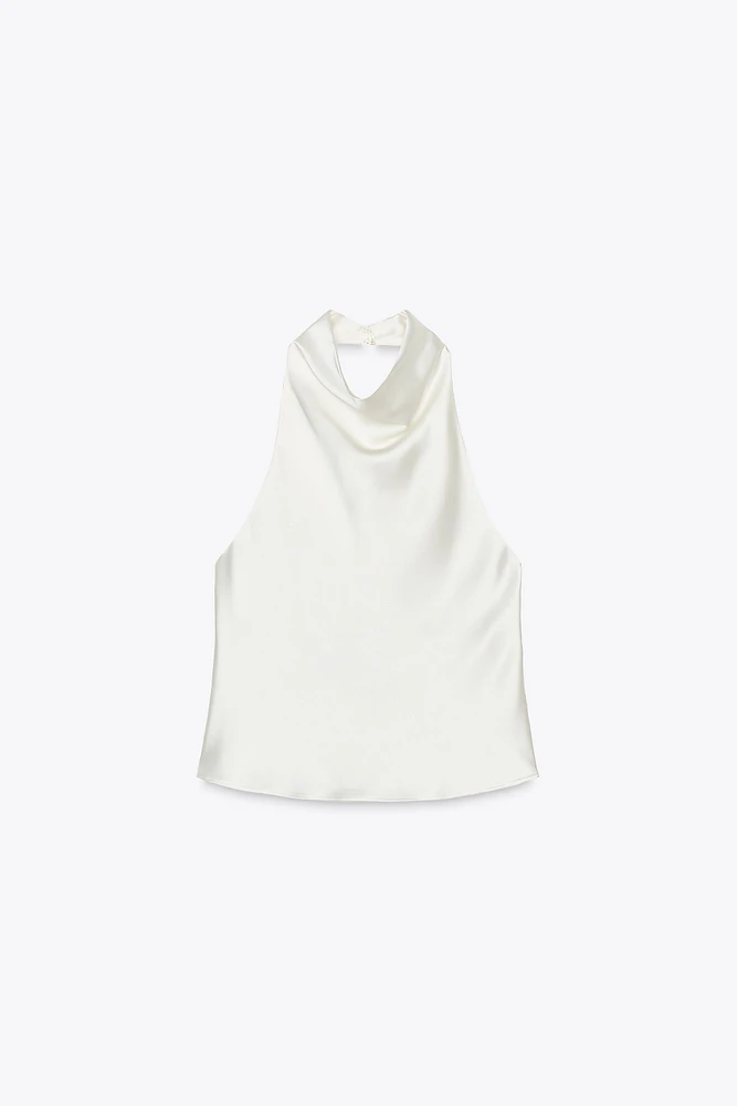 TOP HALTER SATINÉ