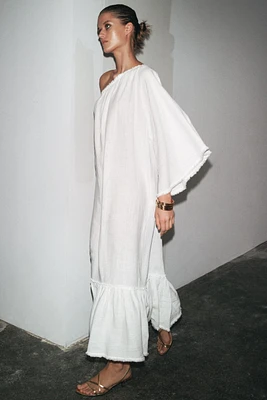 ZW COLLECTION 100% LINEN ASYMMETRIC DRESS