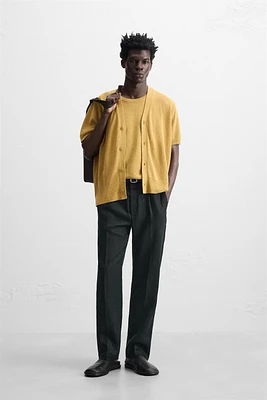 100% LINEN PLEATED PANTS