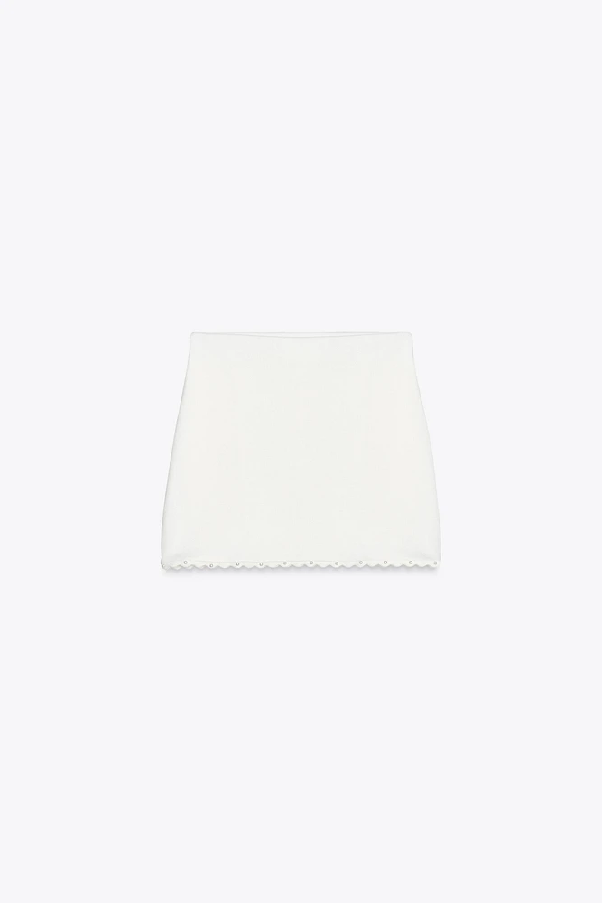 PEARL KNIT MINI SKIRT