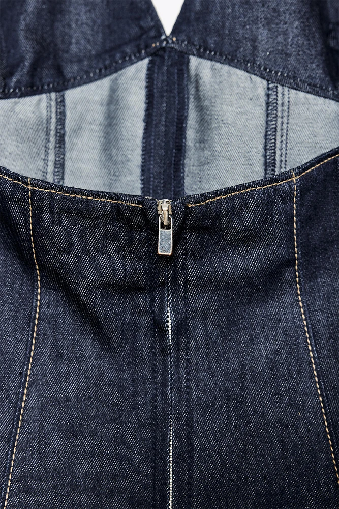 ROBE EN JEAN TRF HALTER