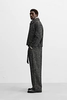 HERRINGBONE WIDE FIT PANTS