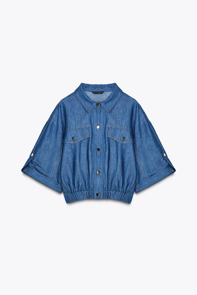 VESTE EN LIN À MANCHES COURTES