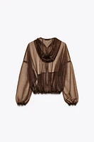 BLOUSON CAPUCHE ORGANZA