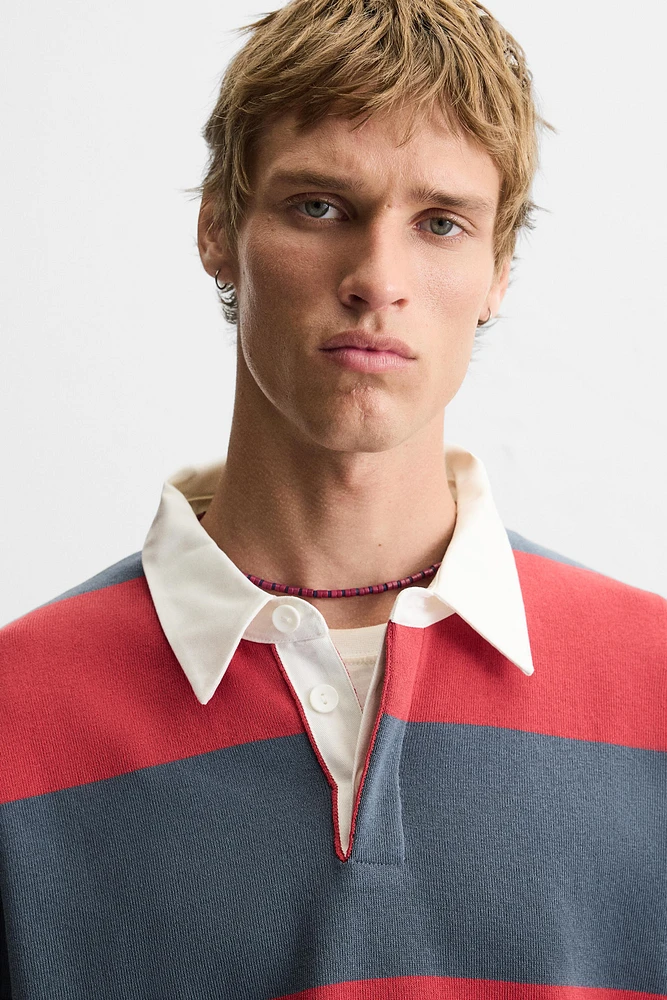 STRIPED KNIT POLO