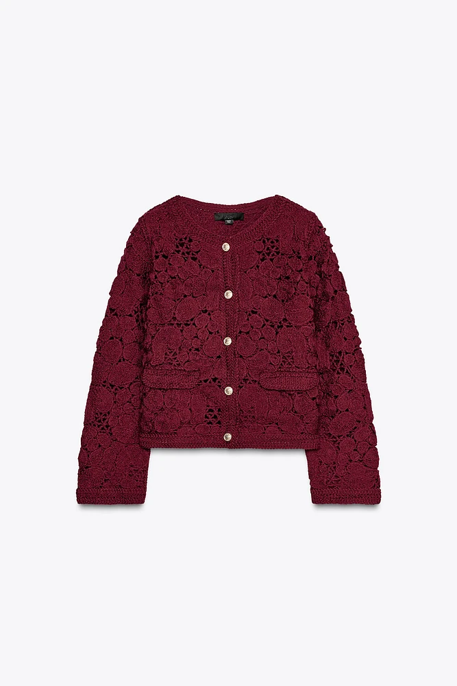 VESTE EN MAILLE MACRAMÉ