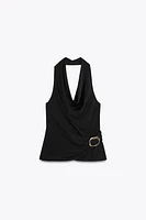 DRAPED BUCKLE TOP
