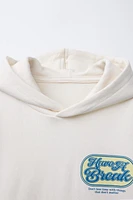 TEXT DETAIL HOODIE SWEATSHIRT