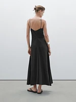 Long flowing V-neck dress