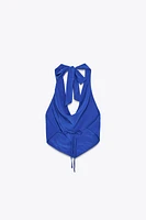 FLOWY HALTER TIE TOP