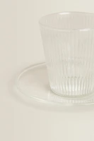 BOROSILICATE GLASS COFFEE CUP AND SAUCER