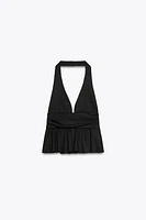 RUFFLED HALTER TOP