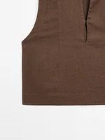 100% linen blouse with seam details