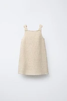 FLORAL CROCHET KNIT DRESS