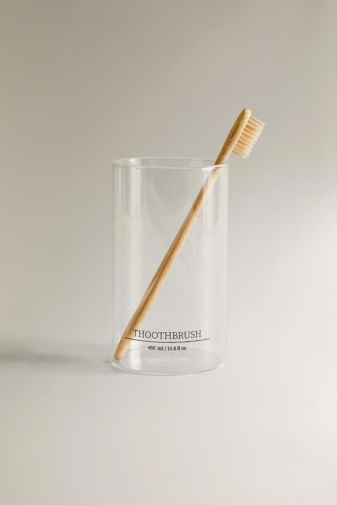 BOROSILICATE TOOTHBRUSH GLASS TEXT