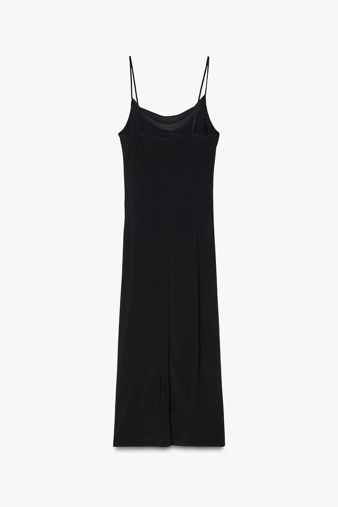 RUCHED MIDI DRESS