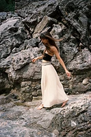 RUSTIC CONTRAST WAIST SKIRT