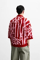 CHEMISE EN MAILLE JACQUARD CONTRASTE