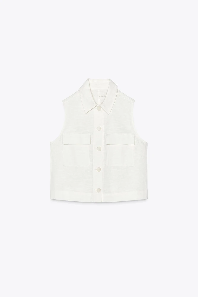 GILET À POCHES PLAQUÉES