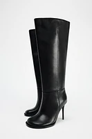 THIN HEEL LEATHER BOOTS