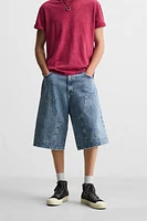 OVERSIZED FIT DENIM BERMUDA SHORTS