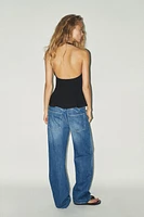 STRETCH PEPLUM TOP