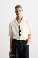 EMBROIDERED COTTON LINEN SHIRT