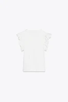 COMBINATION RUFFLED T-SHIRT