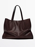 Sac tote maxi en cuir nappa