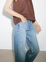 Jean large mid-rise à clous