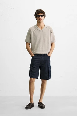 COTTON-LYOCELL CARGO SHORTS