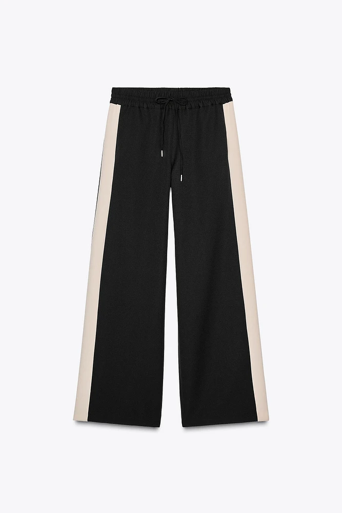 SIDE STRIPE WIDE LEG PANTS