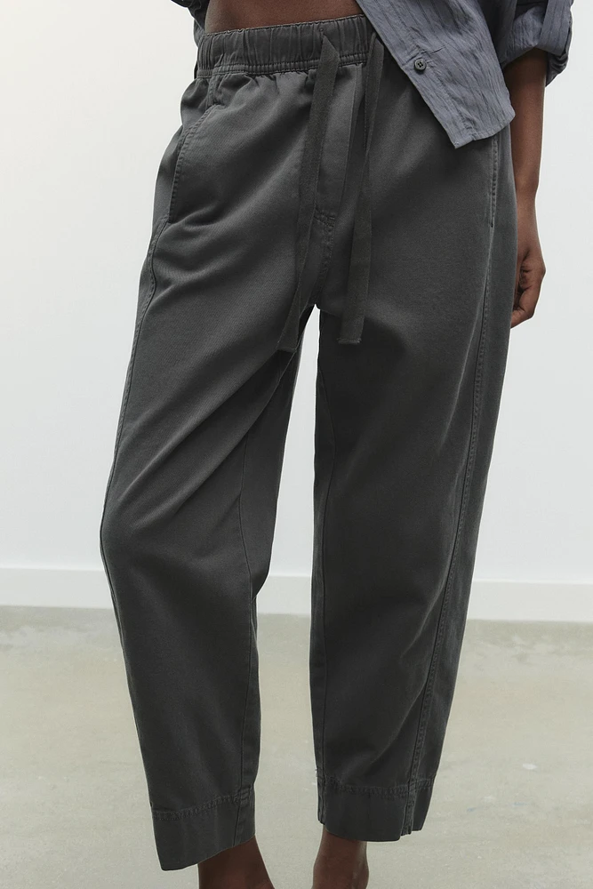 ELASTIC WAISTBAND COTTON PANTS