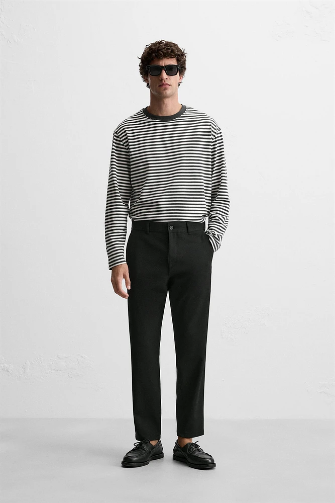 TEXTURED STRETCH PANTS