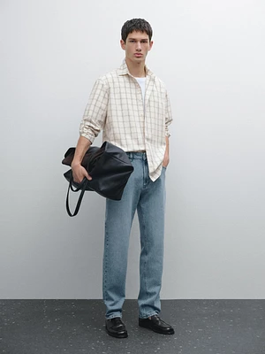 Regular fit check 100% cotton shirt