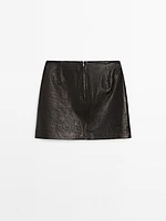 Minijupe croco en cuir nappa